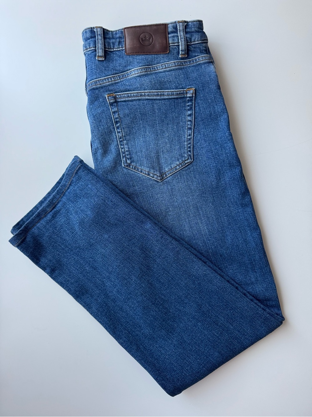 Peter Millar Crown MS21B96 Men’s Jeans 36 Blue Medium Wash Stretch Straight Leg